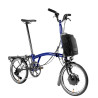 Brompton Electric P Line Explore Blue Lacquer + porte-bagages (guidon H)