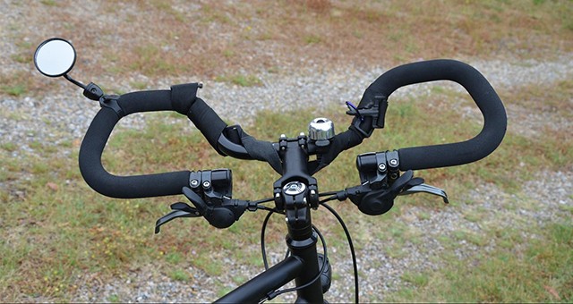 Rétroviseur de vélo grand angle noir plastique (X2)